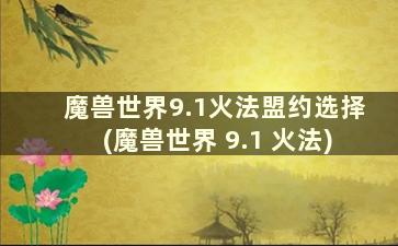 魔兽世界9.1火法盟约选择(魔兽世界 9.1 火法)